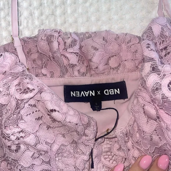 revolve NBD x Navan pink/lilac crop top - Picture 3 of 4